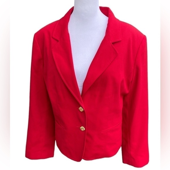 MARY Kay Star Blazer Red 14 Petite 100 % Polyester Business and Holiday Attire - Picture 1 of 6